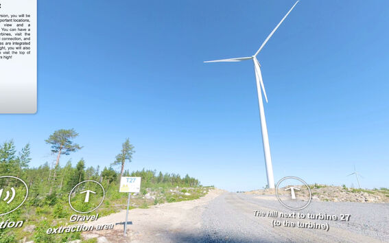 Screen view of a 360 virtual site visit