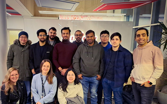 A group of students and mentors visiting Murata office.