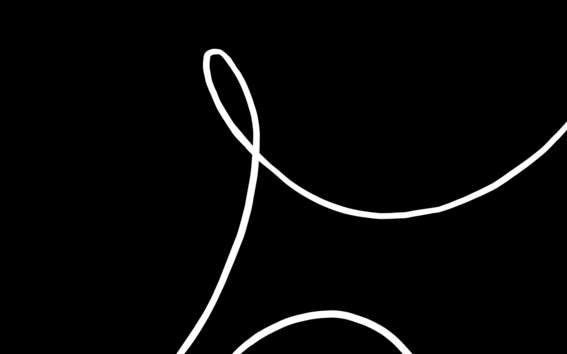 White squiggly line one a black background