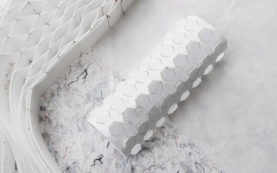 Collection of white and grey nonwoven fabrics