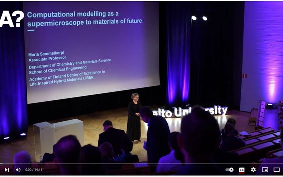 Maria Sammalkorpi professor installation talk 24.4.2024