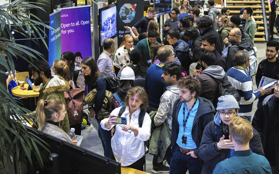 Students visiting employment fair