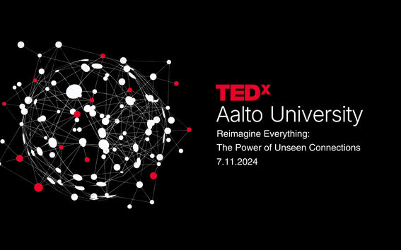 Logo or banner for TedX and Aalto University event