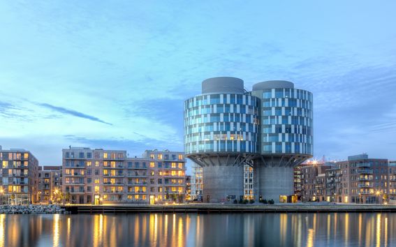 A photo of the Portland Towers In Nordhavn District In Copenhagen. Photographed by Oliver Förstner. 