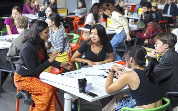 Nordic Product Design students in class during a lecture at Aalto University Summer School.