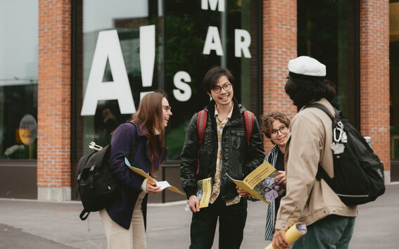 Students on a campus tour
