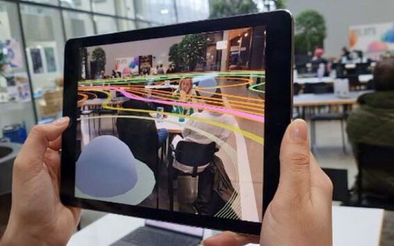 Metaversity: Interface and user interaction in the colorSense app demo using Fologram. 