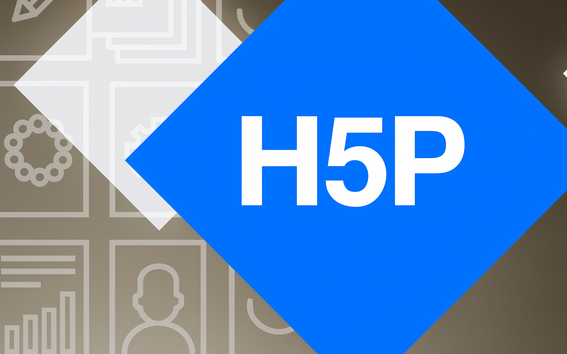 A blue diamond with the text 'H5P'.