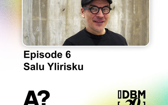 Person standing in front of a concrete wall. Text Episode 6 Salu Ylirisku. Aalto university logo. 