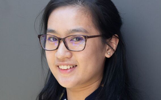 Young smiling female student