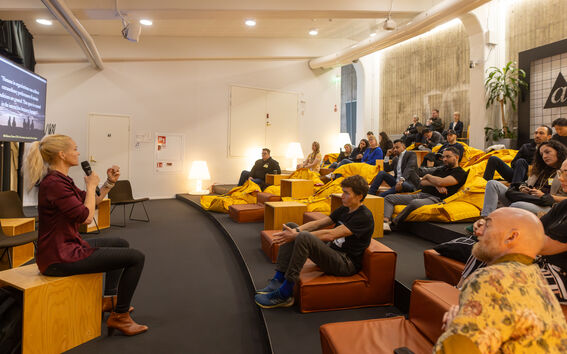 Speaker and attendees at Innovation Week event