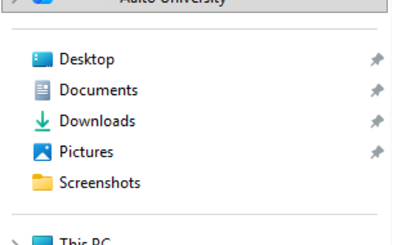 Screenshot of the File Explorer navigation pane showing "OneDrive – Aalto University" and "This PC".