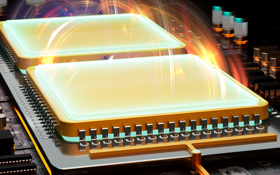 Artistic image of a high-coherence transmon qubit on a quantum processor. Figure credit: Alexandr Käkinen.