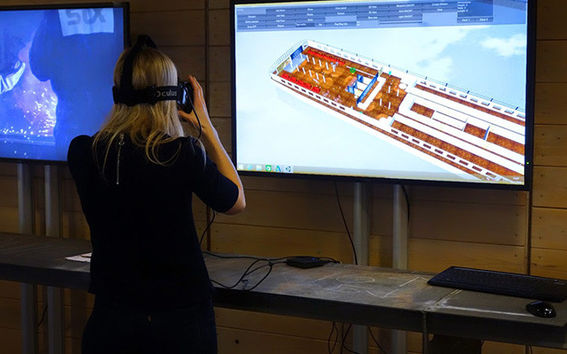 Viewing the Proteus demo with the Oculus Rift headset. Image by Antti Kauppi.