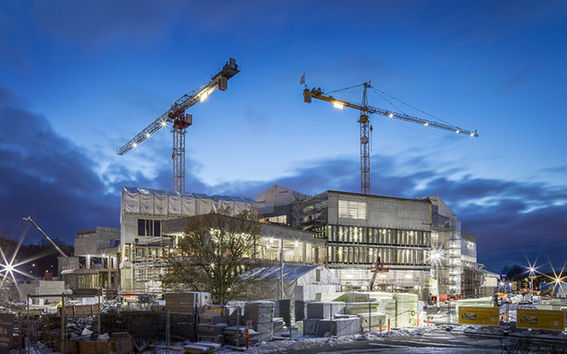 The new building Väre for the School of Arts, Design and Architecture on the Otaniemi campus is estimated to be complete in summer 2018. Photo: Kalle Kataila (December 2016)