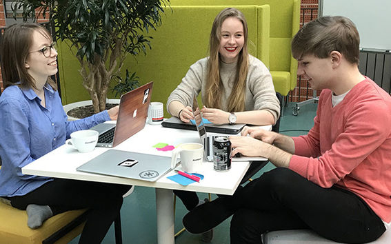 Information networks students get deep into working life already during their studies in various group projects. Picture: Mari Hirvi.