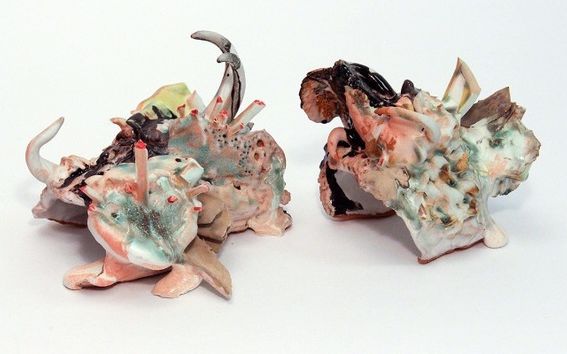 Courtney Ryan, Amassed 1 & 2, Ceramic stoneware and glaze, 2017