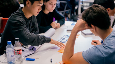 Students learn about the startup ecosystem in a workshop