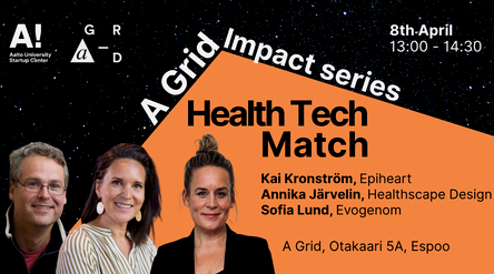 Promotional image for the next A Grid Impact Series event focused on Health Tech Match
