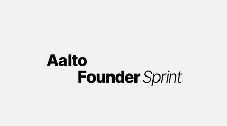 Black text logo on white background reading “Aalto Founder Sprint.”