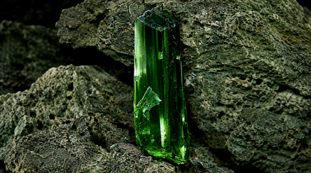 Scanning electron microscope image of a vivianite crystal in wastewater (edited by AI)