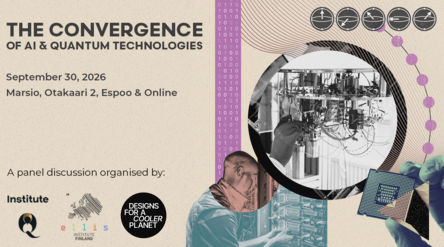 Event poster for “The Convergence of AI &amp; Quantum Technologies” on 30 Sept 2026 in Espoo and online