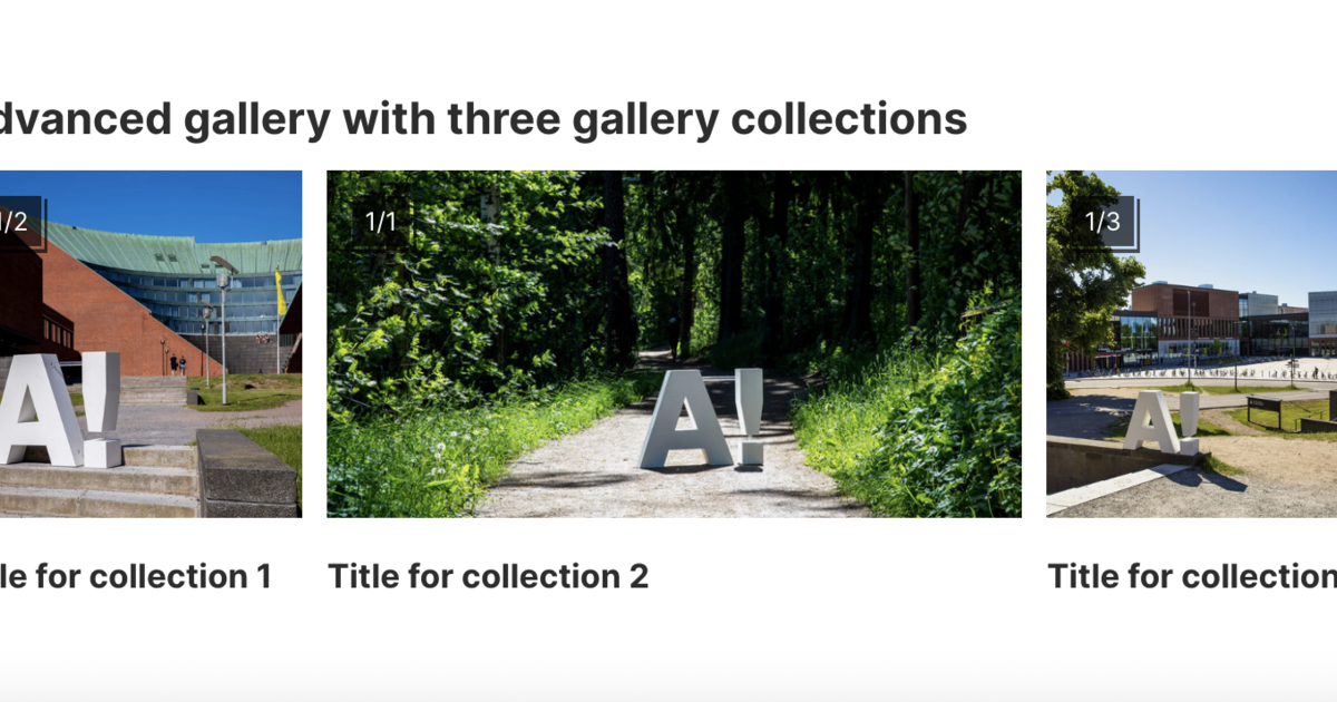 Advanced gallery component | Aalto University