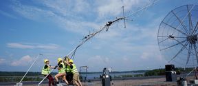 Image of antenna erection on the aalto ground station