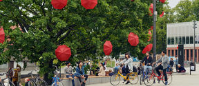 Kampus Väre A Bloc umbrellas Image: Unto Rautio