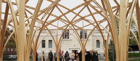 Under the Säie pavilion by the Wood Program, Photo: Kimmo Räisänen