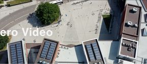 A still image of the new her video, showing the Otaniemi campus from above