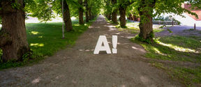 Aalto logo on campus. Photo by Mikko Raskinen.