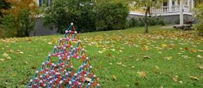 Zometool construction on lawn at Sannäs Math Camp
