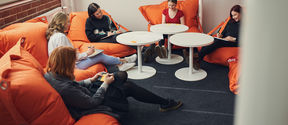 Students studying in a study room. Photo by Unto Rautio.