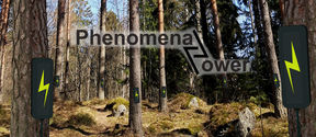 a header image with text "phenomenal power" with a forest in the background
