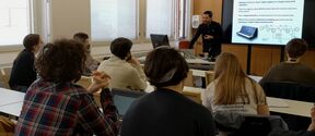 Dr. Fabian Esqueda lectures about sound synthesis.