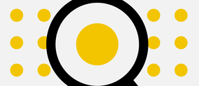 Yellow dots and a magnifying glass