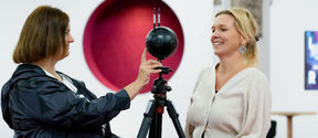 360-camera operated by Sofia Sevon and Taija Votkin in the Learning centre, photo by Valeria Azovskaya 2022