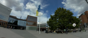 Screenshot  of 360 photo taken in Otaniemi campus near A block, summer 2022.png