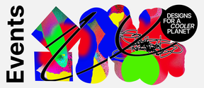 Designs for a Cooler Planet 2023 main visual with Events title.