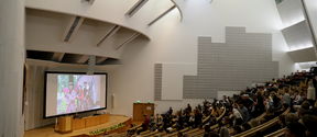 Students at Aalto lecture hall in ENG orientation event