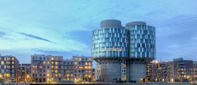 A photo of the Portland Towers In Nordhavn District In Copenhagen. Photographed by Oliver Förstner. 