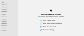 Aalto AI Assistant, the improved UI in Fall 2024