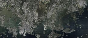 Aerial map of Helsinki.