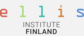 ELLIS Institute Finlandin logo, yläpuolella raidallinen Euroopan kartta ja alla moniväriset kirjaimet 'ellis'.
