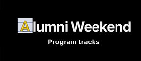 Alumni weekend program tracks visual banner