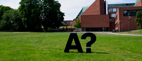 3D A?-logo on campus