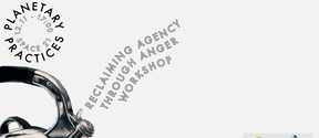 Poster for 'Reclaiming Agency Through Anger' workshop with a kettle, logos, and QR codes. Event on 12.11 at Space 21.