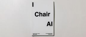 A white book cover with black text: 'I Chair AI'. Small text at the bottom reads 'Creative Digital Design' and 'Contemporary Design'.