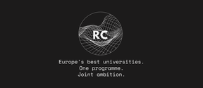 Black background. Relativity Collective logo in white. White text that says "Europe's best universities. One programme. Joint ambition." 